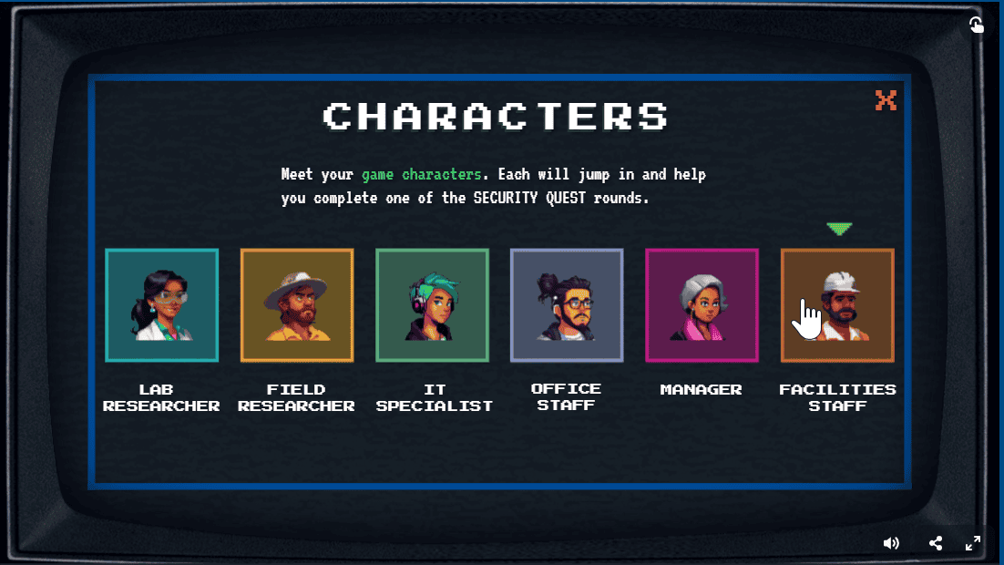 Secutity quest characters